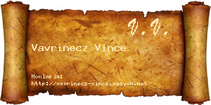 Vavrinecz Vince névjegykártya