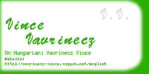 vince vavrinecz business card